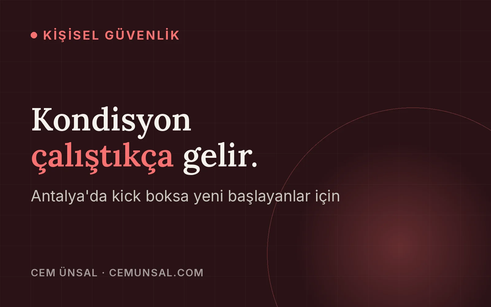 Antalya'da Kick Boks'a Nasıl Başlanır · Kondisyon çalıştıkça gelir.