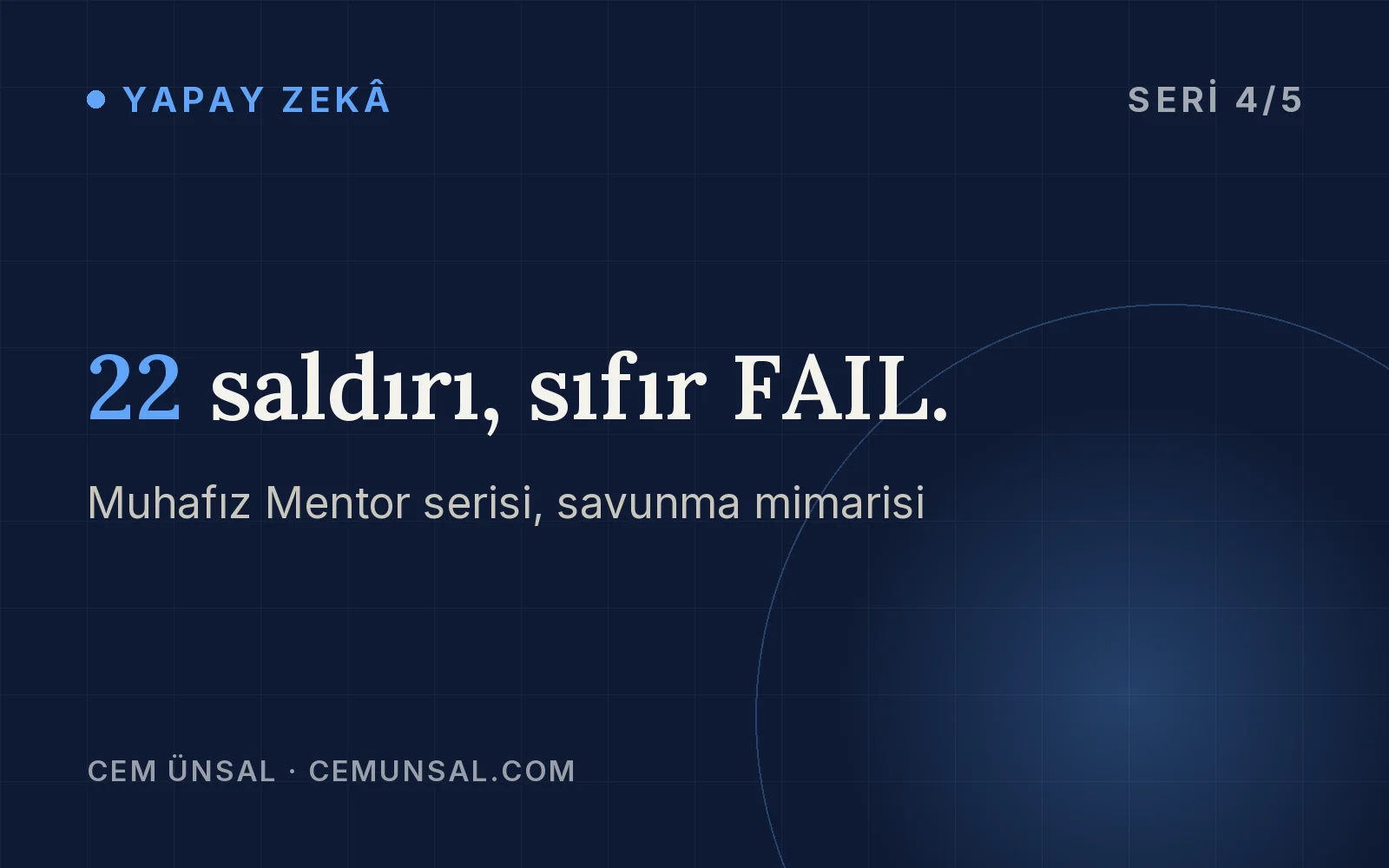 Saldırı Altında Bir Mentor Yapay Zeka · Yirmi İki Senaryoyla Savunma Mimarisi · 22 saldırı, sıfır FAIL.