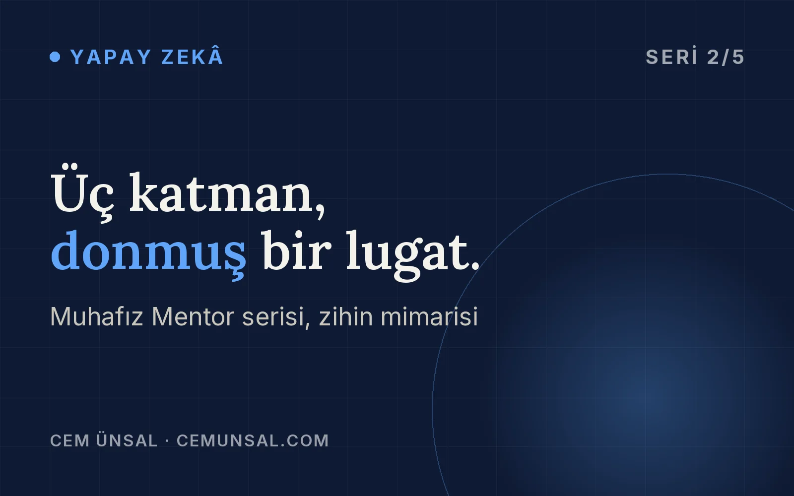 Bir Kitabı Mentor Yapay Zekanın Zihnine Nasıl Yerleştirdim? · Üç Katmanlı Bir Mimari · Üç katman, donmuş bir lugat.