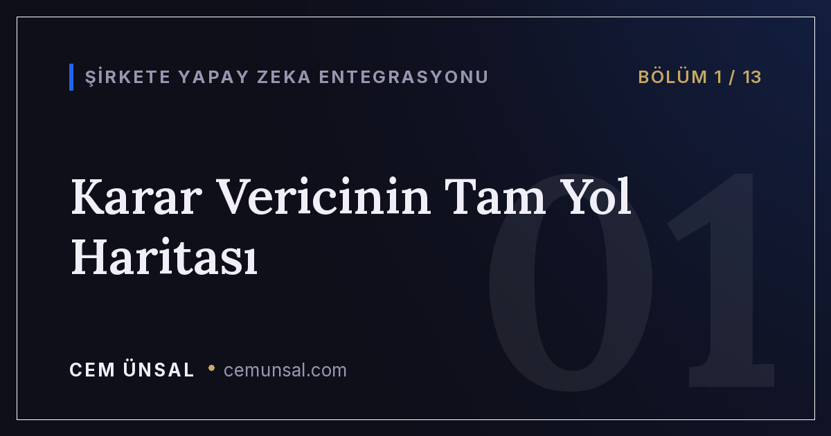 Şirketinize Yapay Zekayı Nasıl Entegre Edersiniz? Karar Vericinin Tam Yol Haritası